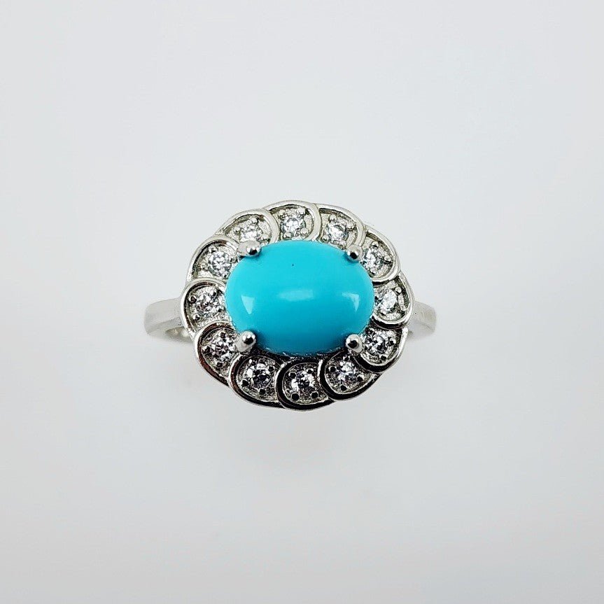 Anillo de Turquesa y cubic zirconia - Anillos
