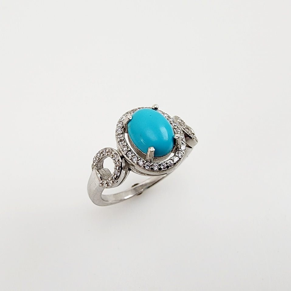 Anillo de Turquesa y cubic zirconia - Anillos