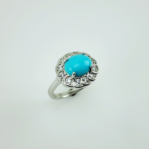 Anillo de Turquesa y cubic zirconia - Anillos