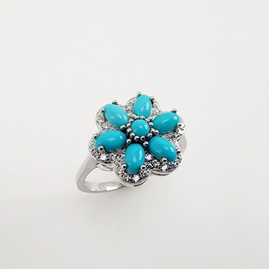 Anillo de Turquesa y cubic zirconia - Anillos