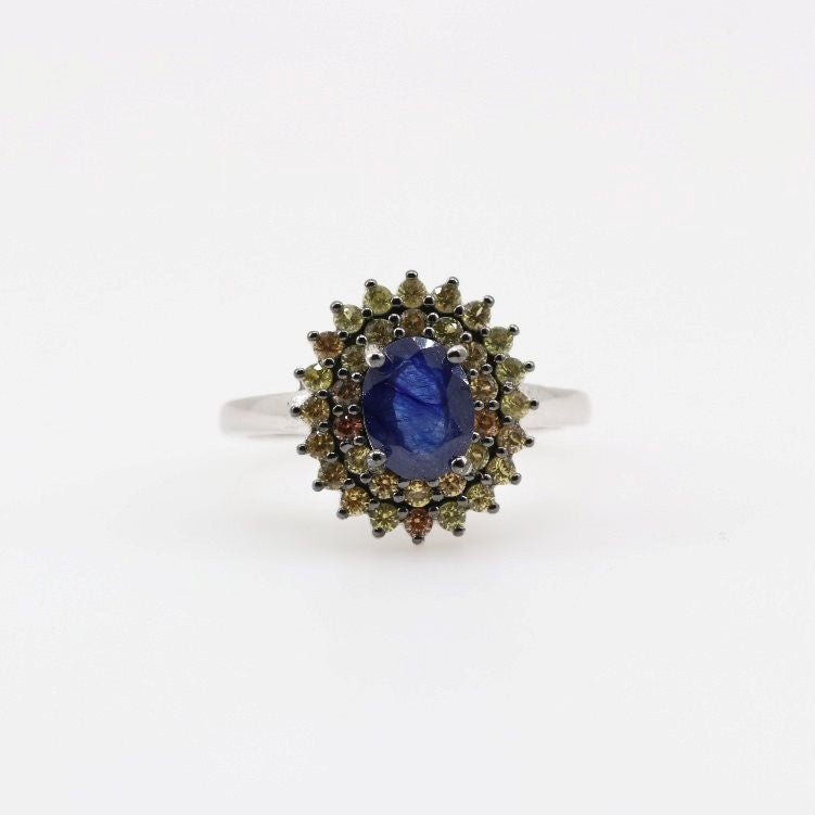 Anillo de Zafiro azul y amarillo - Anillos