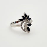 Anillo de Zafiro azul y Zirconia cúbica - Anillos