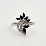Anillo de Zafiro azul y Zirconia cúbica - Anillos