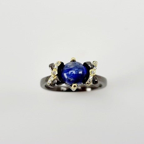 Anillo de Zafiro y Zirconia cúbica - Anillos