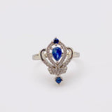 Anillo de Zafiro y Zirconia cúbica - Anillos