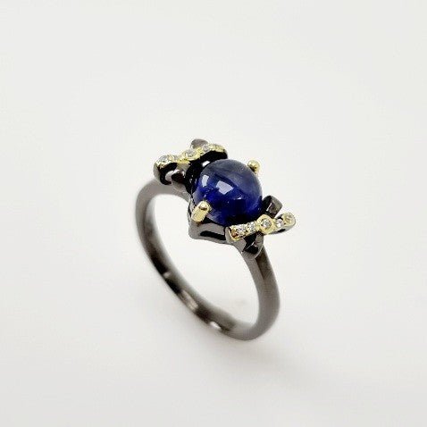 Anillo de Zafiro y Zirconia cúbica - Anillos
