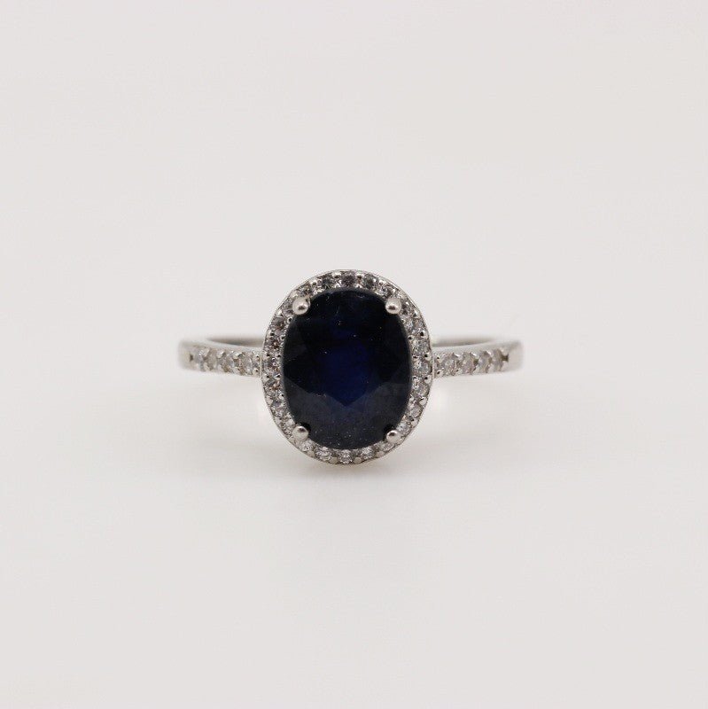 Anillo de Zafiro y Zirconia Cúbica - Anillos