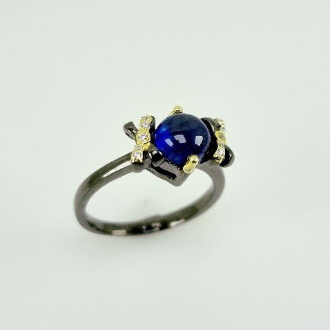 Anillo de Zafiro y Zirconia cúbica - Anillos