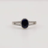Anillo de Zafiro y Zirconia Cúbica - Anillos