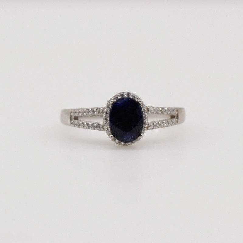 Anillo de Zafiro y Zirconia Cúbica - Anillos