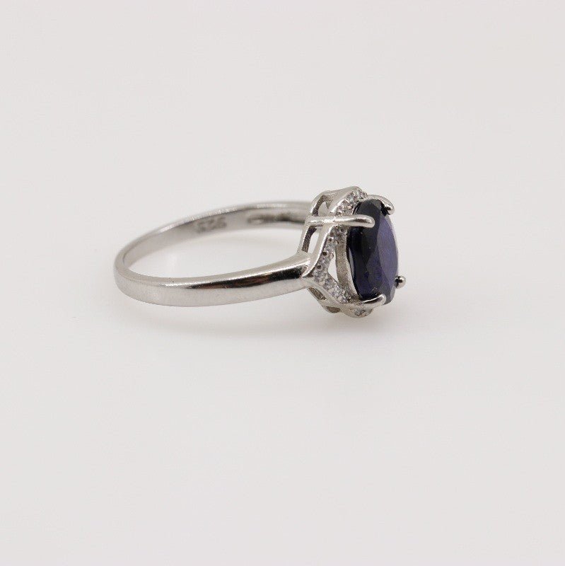 Anillo de Zafiro y Zirconia Cúbica - Anillos