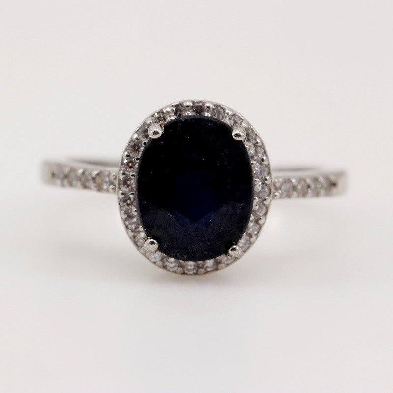 Anillo de Zafiro y Zirconia Cúbica - Anillos