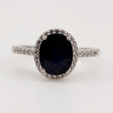 Anillo de Zafiro y Zirconia Cúbica - Anillos