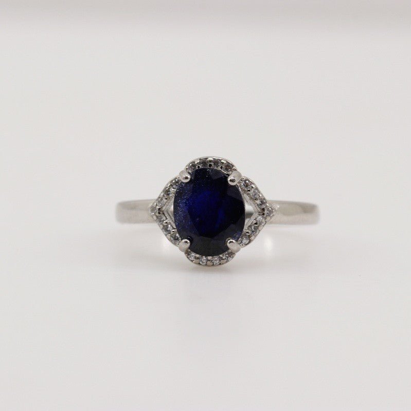Anillo de Zafiro y Zirconia Cúbica - Anillos