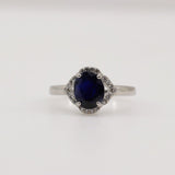 Anillo de Zafiro y Zirconia Cúbica - Anillos