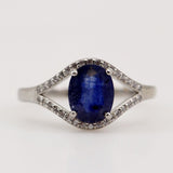 Anillo de Zafiro y Zirconia Cúbica - Anillos
