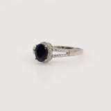 Anillo de Zafiro y Zirconia Cúbica - Anillos