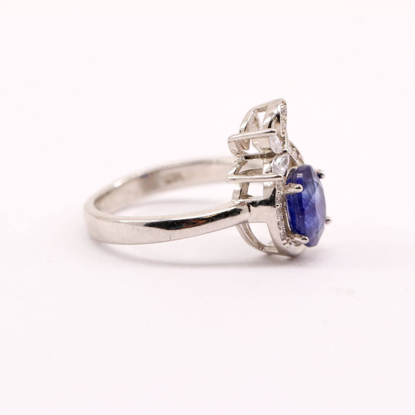 Anillo de Zafiro y Zirconia cúbica - Anillos