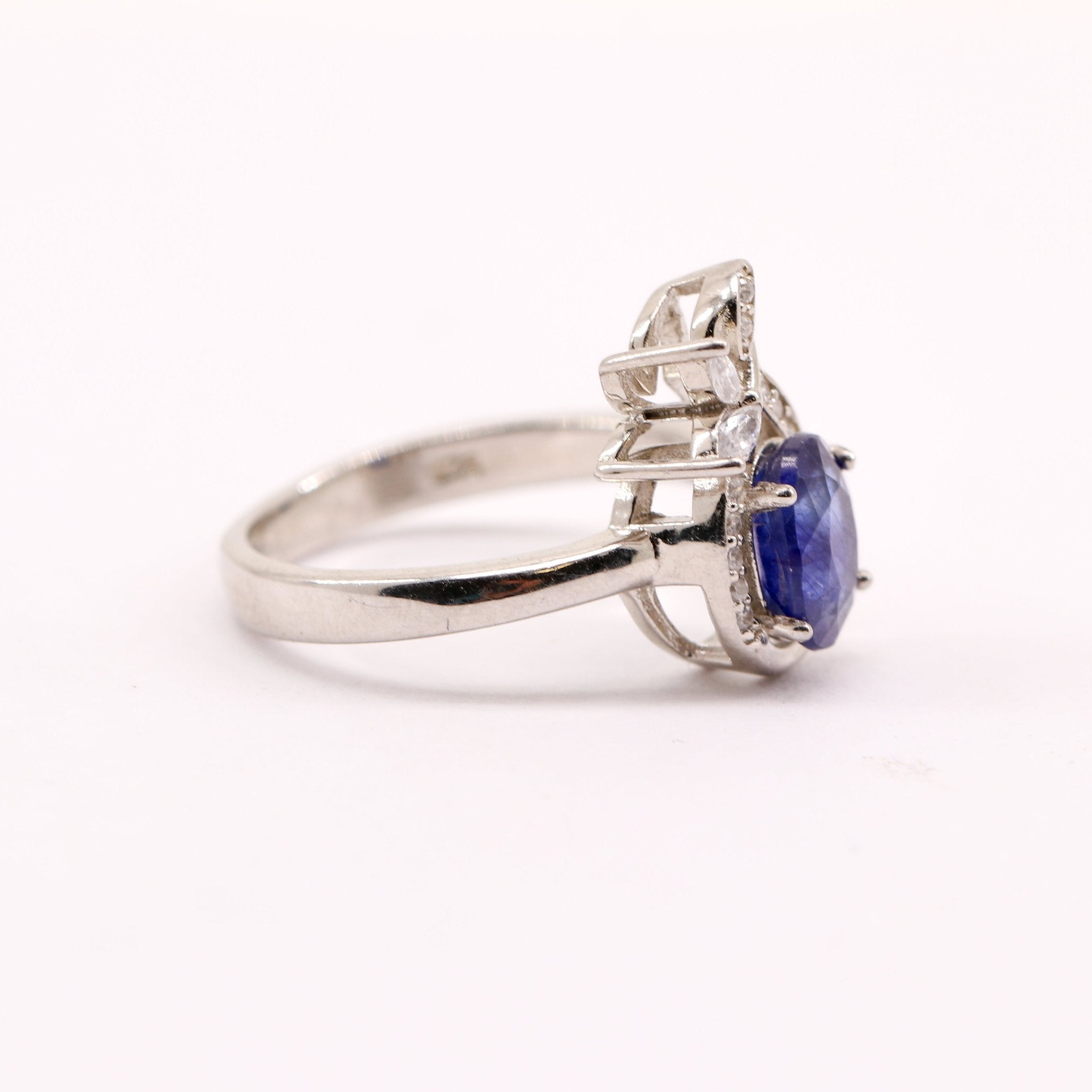 Anillo de Zafiro y Zirconia cúbica - Anillos