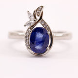 Anillo de Zafiro y Zirconia cúbica - Anillos