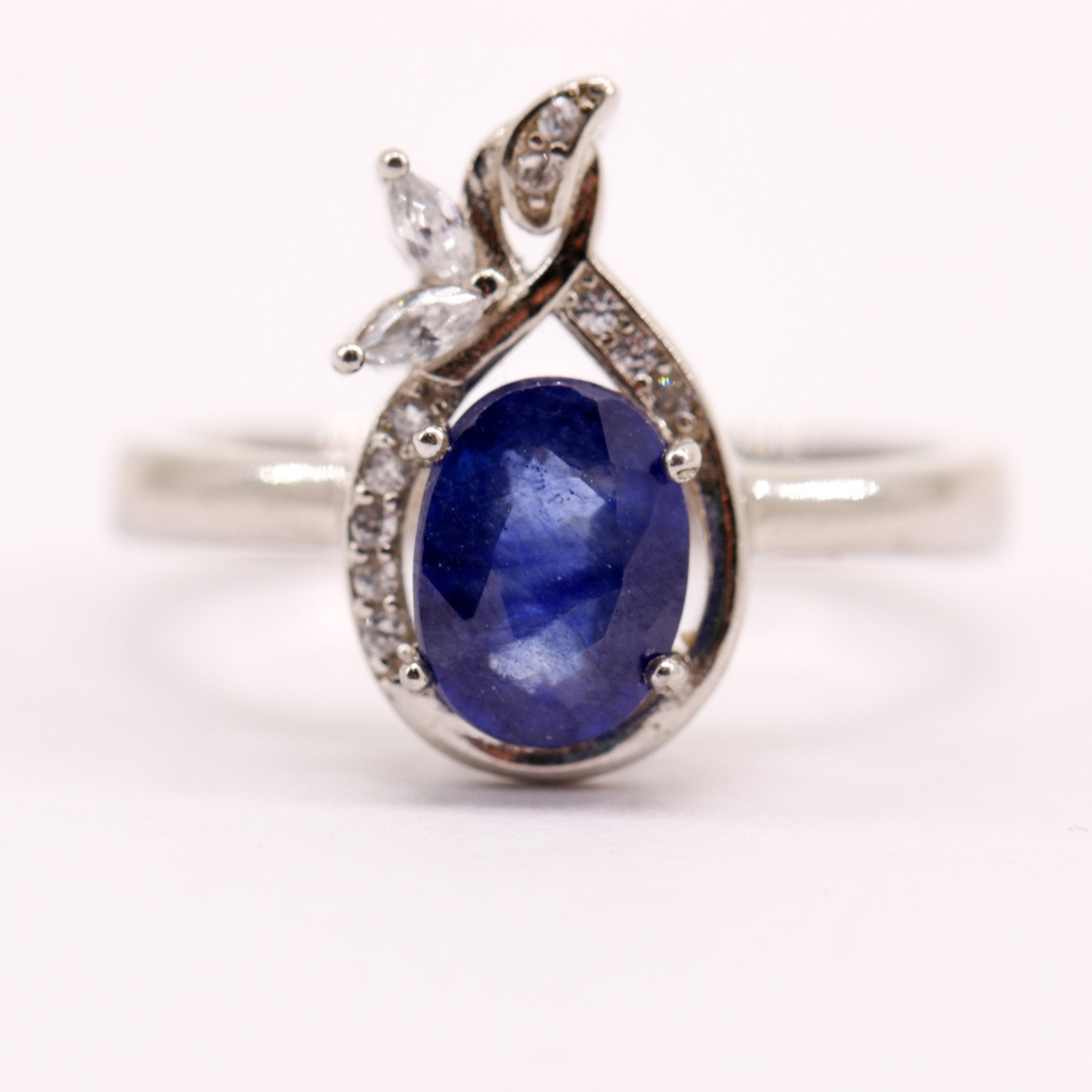 Anillo de Zafiro y Zirconia cúbica - Anillos