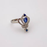 Anillo de Zafiro y Zirconia cúbica - Anillos