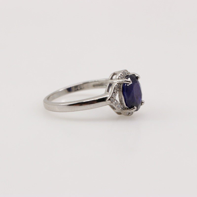 Anillo de Zafiro y Zirconia Cúbica - Anillos