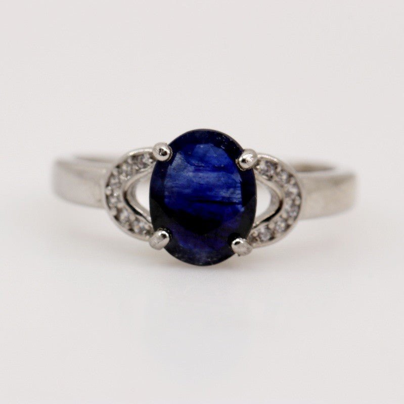 Anillo de Zafiro y Zirconia Cúbica - Anillos