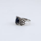 Anillo de Zafiro y Zirconia Cúbica - Anillos
