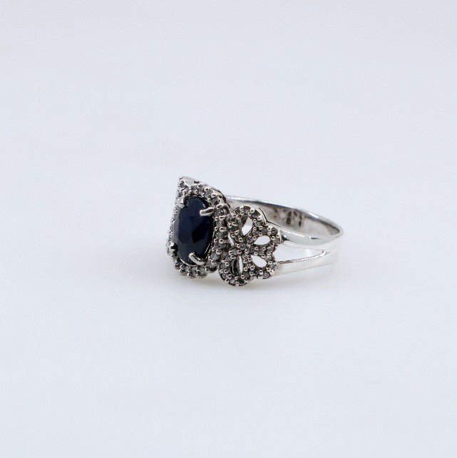 Anillo de Zafiro y Zirconia Cúbica - Anillos