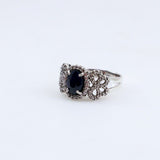 Anillo de Zafiro y Zirconia Cúbica - Anillos