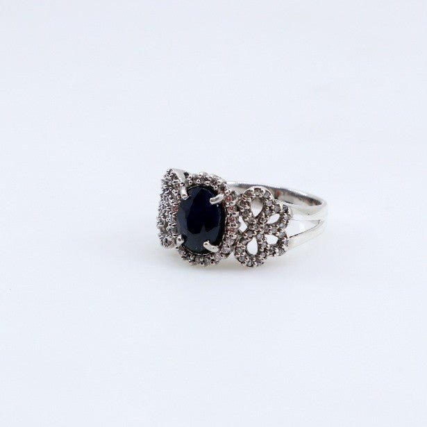 Anillo de Zafiro y Zirconia Cúbica - Anillos