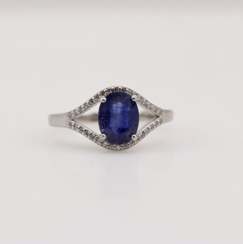 Anillo de Zafiro y Zirconia Cúbica - Anillos