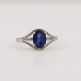 Anillo de Zafiro y Zirconia Cúbica - Anillos