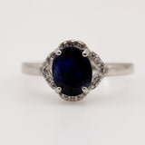 Anillo de Zafiro y Zirconia Cúbica - Anillos