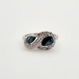 Anillo de Zafiro y Zirconia cúbica - Anillos
