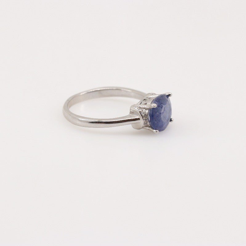 Anillo de Zafiro y Zirconia Cúbica - Anillos