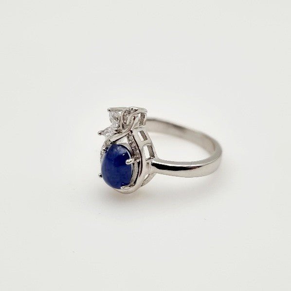 Anillo de Zafiro y Zirconia cúbica - Anillos