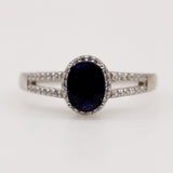 Anillo de Zafiro y Zirconia Cúbica - Anillos