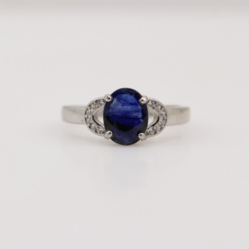 Anillo de Zafiro y Zirconia Cúbica - Anillos