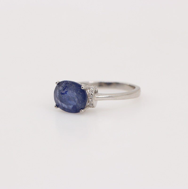 Anillo de Zafiro y Zirconia Cúbica - Anillos