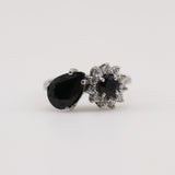 Anillo de Zafiro y Zirconia Cúbica - Anillos