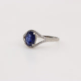 Anillo de Zafiro y Zirconia Cúbica - Anillos
