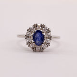 Anillo de Zafiro y Zirconia Cúbica - Anillos