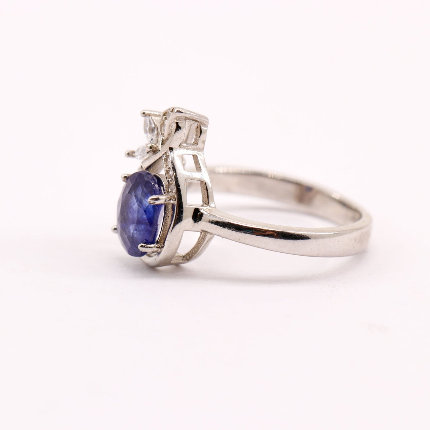 Anillo de Zafiro y Zirconia cúbica - Anillos