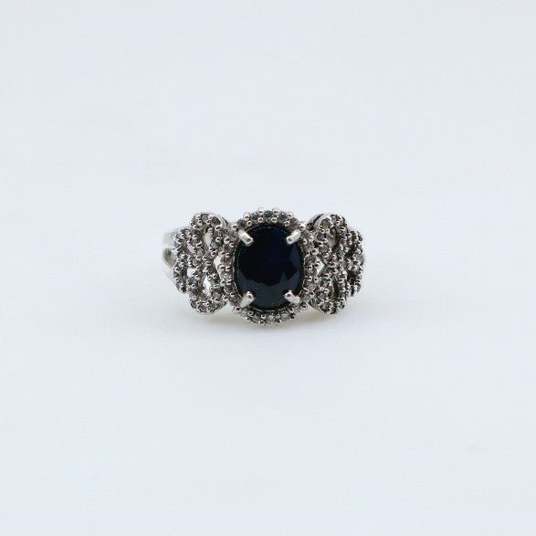Anillo de Zafiro y Zirconia Cúbica - Anillos