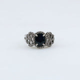 Anillo de Zafiro y Zirconia Cúbica - Anillos