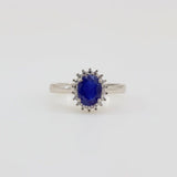 Anillo de Zafiro y Zirconia Cúbica - Anillos