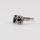 Anillo de Zafiro y Zirconia Cúbica - Anillos