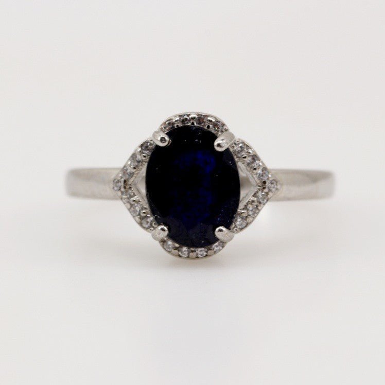 Anillo de Zafiro y Zirconia Cúbica - Anillos